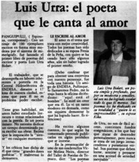 Luis Urra: el poeta que le canta al amor