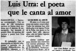 Luis Urra: el poeta que le canta al amor