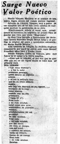 Surge nuevo valor poético.