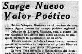 Surge nuevo valor poético.