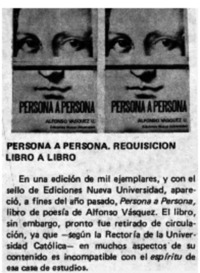 Persona a persona, requisición libroa libro.