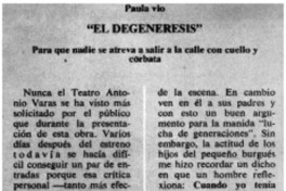 "El degenéresis"