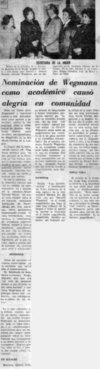 Nominación de Wegmann como académico causó alegría en comunidad.