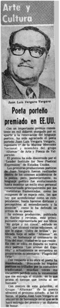 Poeta porteño premiado en EE.UU.