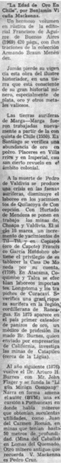 La edad de oror en Chile".