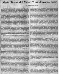 María Teresa del Villar: "caleidoscopio roto"