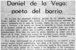 Daniel de la Vega: poeta del barrio