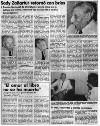 Sady Zañartu: retornó con bríos : [entrevista]