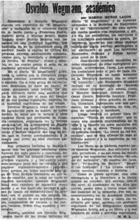 Osvaldo Wegmann, académico