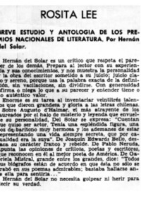 Breve estudio y antología de los Premios Nacionales de Literatura.