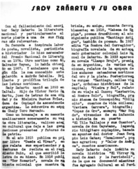 Sady Zañartu y su obra