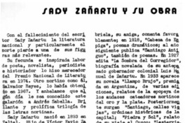 Sady Zañartu y su obra