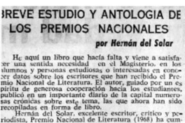 Breve estudio y antología de los Premios Nacionales