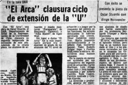 "El Arca" clausura ciclodeextensión de la "U".