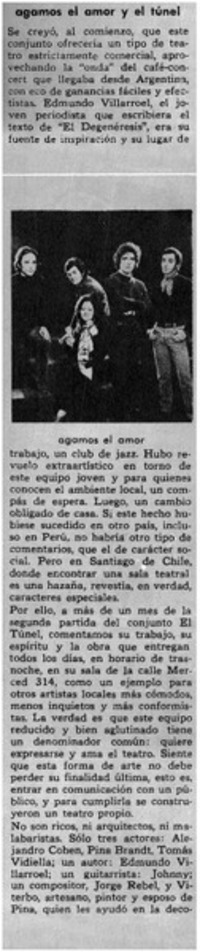 Agamos el amor y el túnel