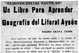 Un libro para aprender geografía del litoral Aysén