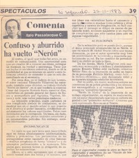 Confuso y aburrido ha vuelto "Nerón"