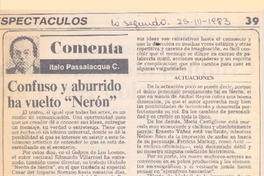 Confuso y aburrido ha vuelto "Nerón"