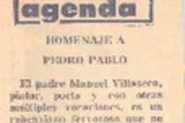 Homenaje a Pedro Pablo