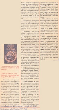 Interpretación de textos poéticos chilenos"