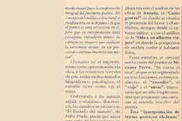 Interpretación de textos poéticos chilenos"