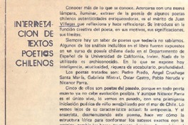 Interpretación de textos poéticos chilenos