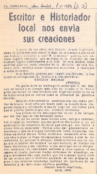 Escritor e historiador local nos envía sus creaciones.