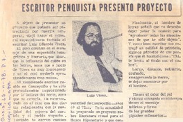 Escritor penquista presentó proyecto.