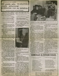 "El poeta sólo puede solucionar problemas con su palabra" : [entrevistas]