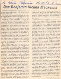 Don Benjamín Vicuña Mackenna