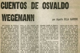 Cuentos de Osvaldo Wegmann