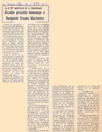 Alcalde presidió homenaje a Benjamín Vicuña Mackenna.