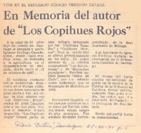 En memoria del autor de "los copihues rojos".