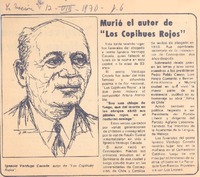 Murió el autor de "los copihues rojo".
