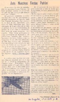 Ante nuestras fiestas patrias