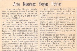Ante nuestras fiestas patrias