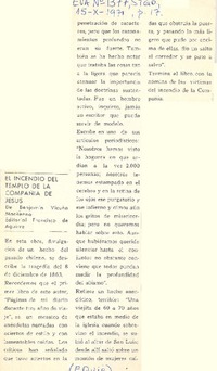 El incendio del templo de la compañía de Jesús