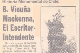 B. Vicuña Mackenna, el escritor-intendente.
