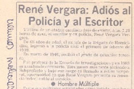 René Vergara: adiós al policía y al escritor.