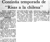 Continúa temporada de "Risas a la chilena".