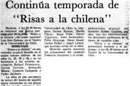 Continúa temporada de "Risas a la chilena".