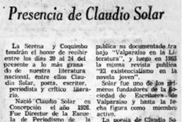 Presencia de Claudio Solar