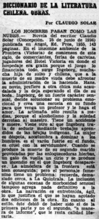 Diccionario de la Literatura Chilena.