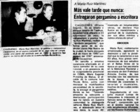 Más vale tarde que nunca: entregaron pergamino a escritora