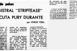 Magistral "strip-tease" ejecuta Pury Durante