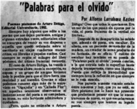 "Palabras para el olvido"