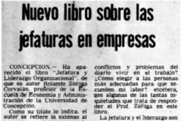 Nuevo libro sobre las jefaturas en empresas.