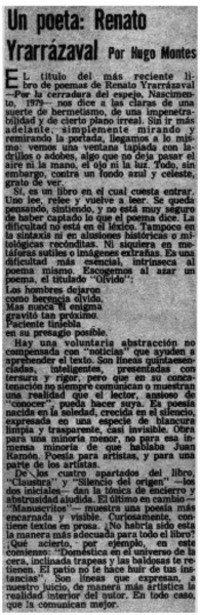 Un poeta: Renato Yrarrázaval
