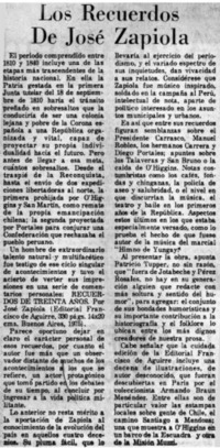 Los recuerdos de José Zapiola.