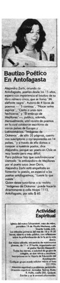 Bautizo poético en Antofagasta.